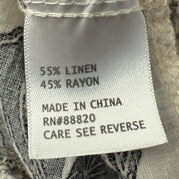 Christian Siriano Linen Blend V-Neck Crochet Lace Boho Floral Blouse Size 1X - Picture 8 of 11